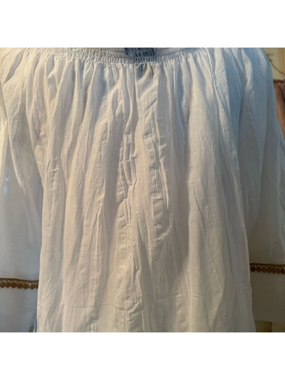 Boston Proper Top with Embroidery Details on bottom and sleeves Size S NWT - Picture 6 of 17